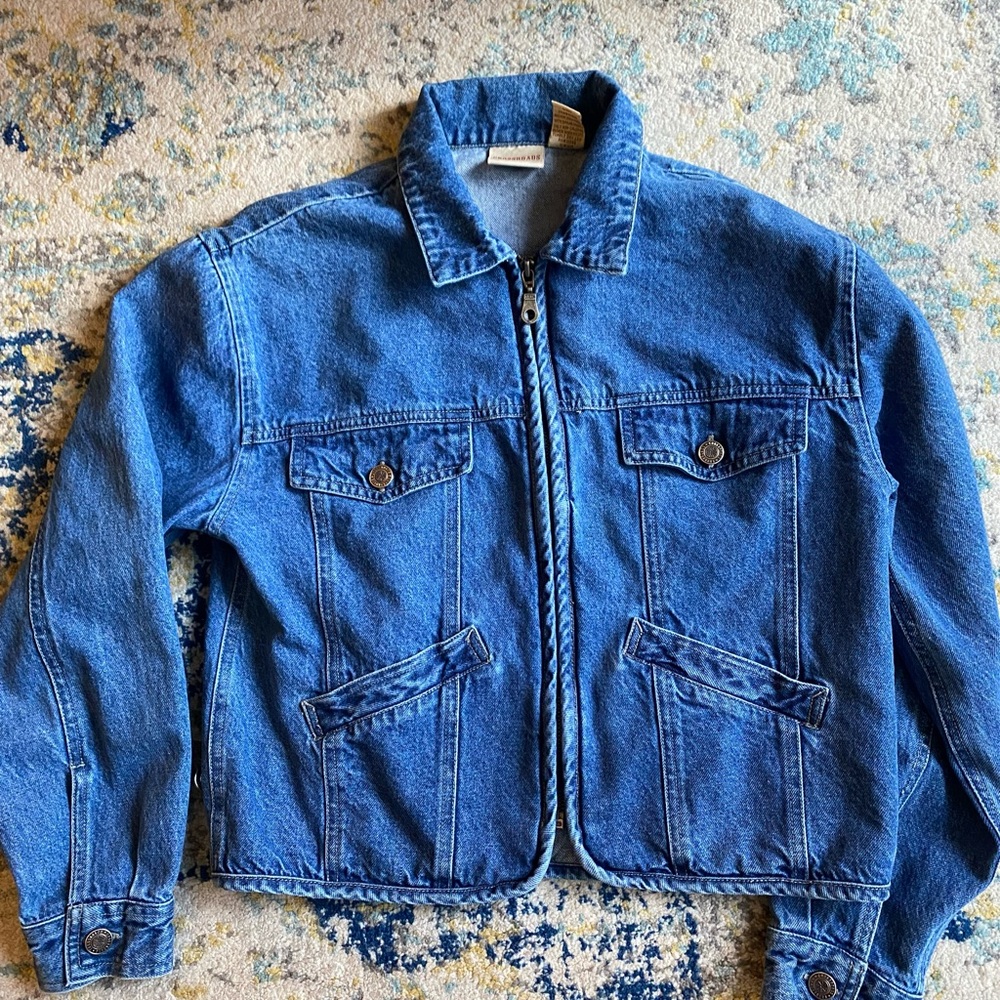 Vtg. 90’s Style Zip Front Denim Jacket Size Small